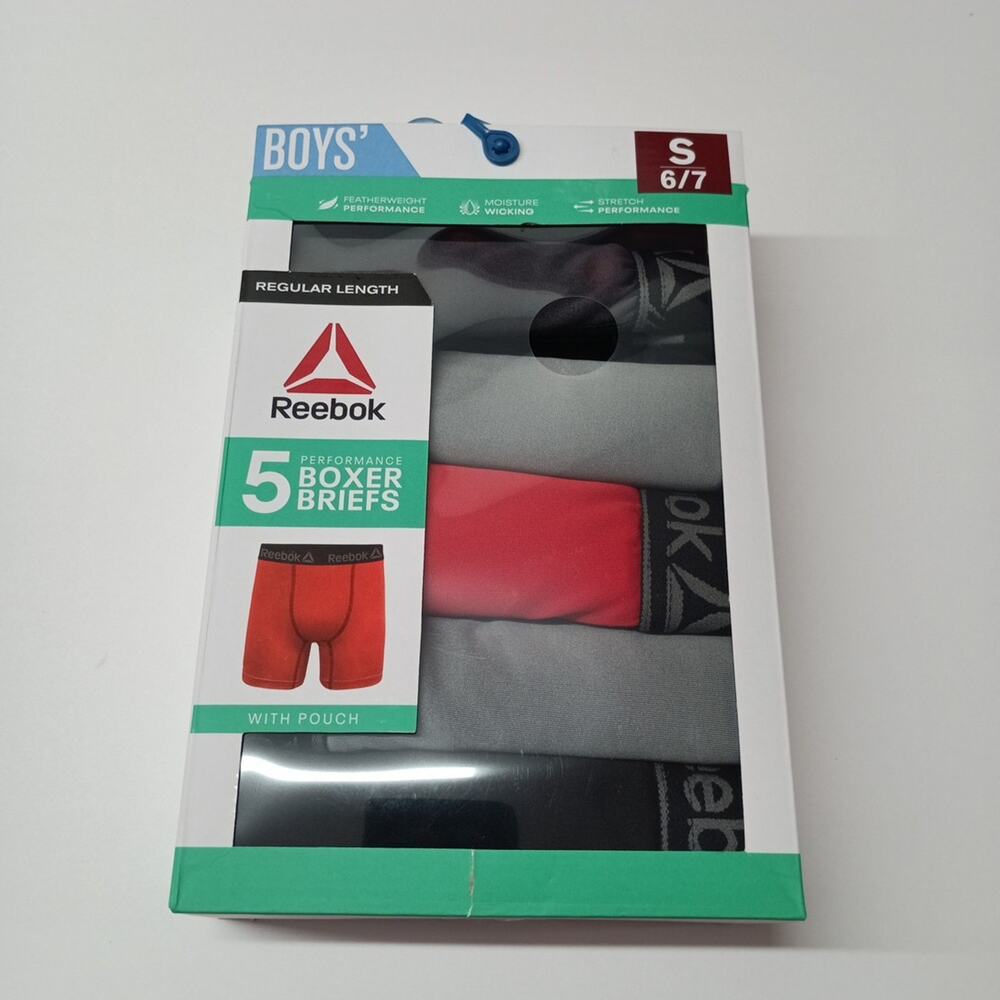 Boys Performance Boxer Briefs Reebok‎ Size S Small (6/7) 5 Pack Moisture Wick